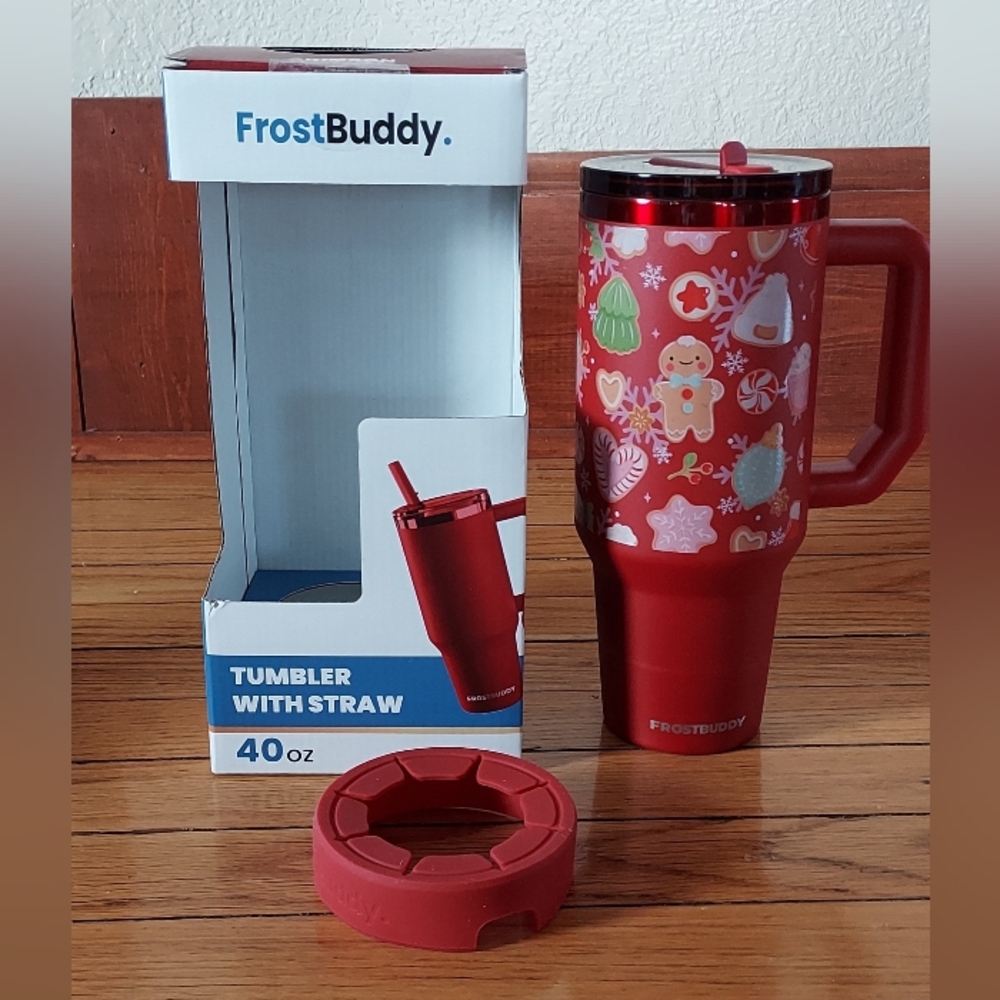 FrostBuddy Red Tumbler with Straw